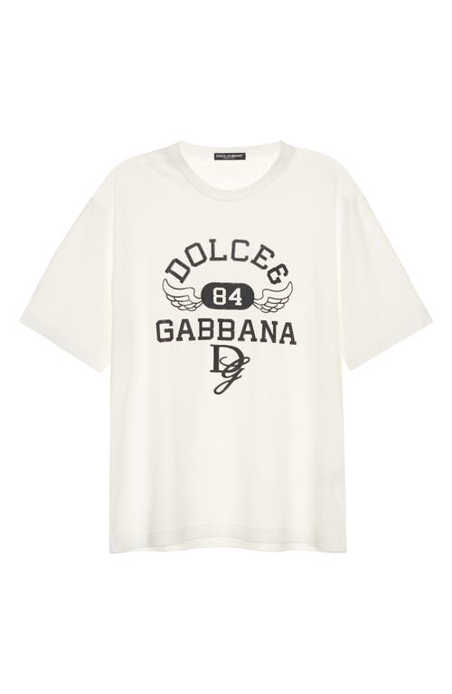 Shop Dolce & Gabbana Dolce&gabbana Logo Graphic T-shirt In Bianco