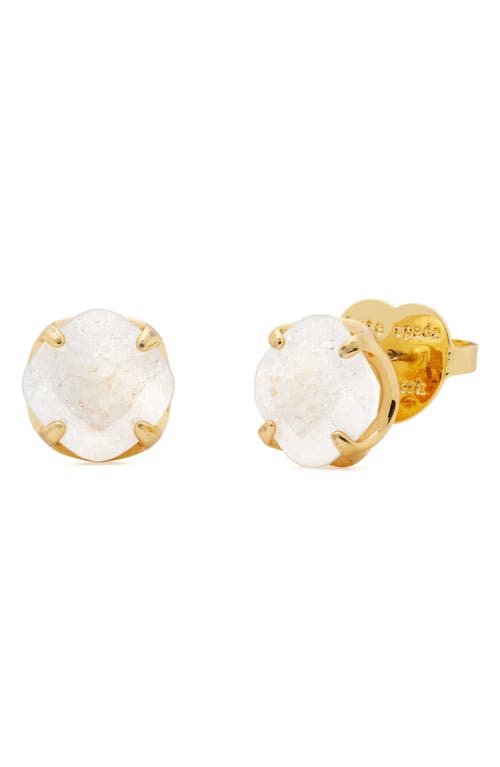 Shop Kate Spade New York Pop Of Joy Cubic Zirconia Stud Earrings In Cracked Clear/gold