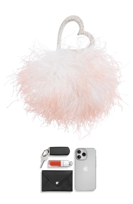 Shop L'alingi Love Feather Clutch In Pink Ombre