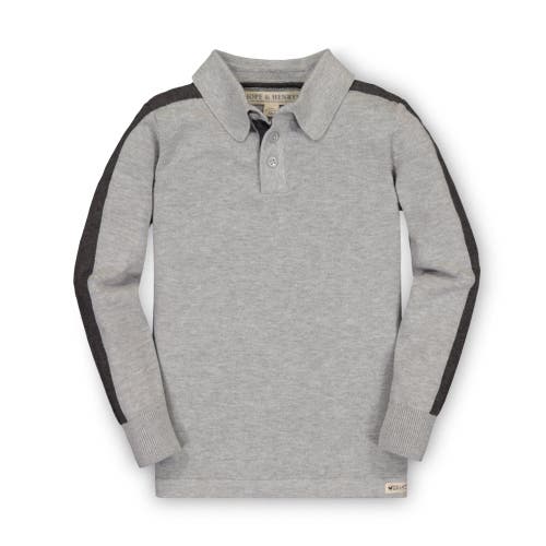 Hope & Henry Boys' Long Sleeve Sweater Polo, Kids In Grey