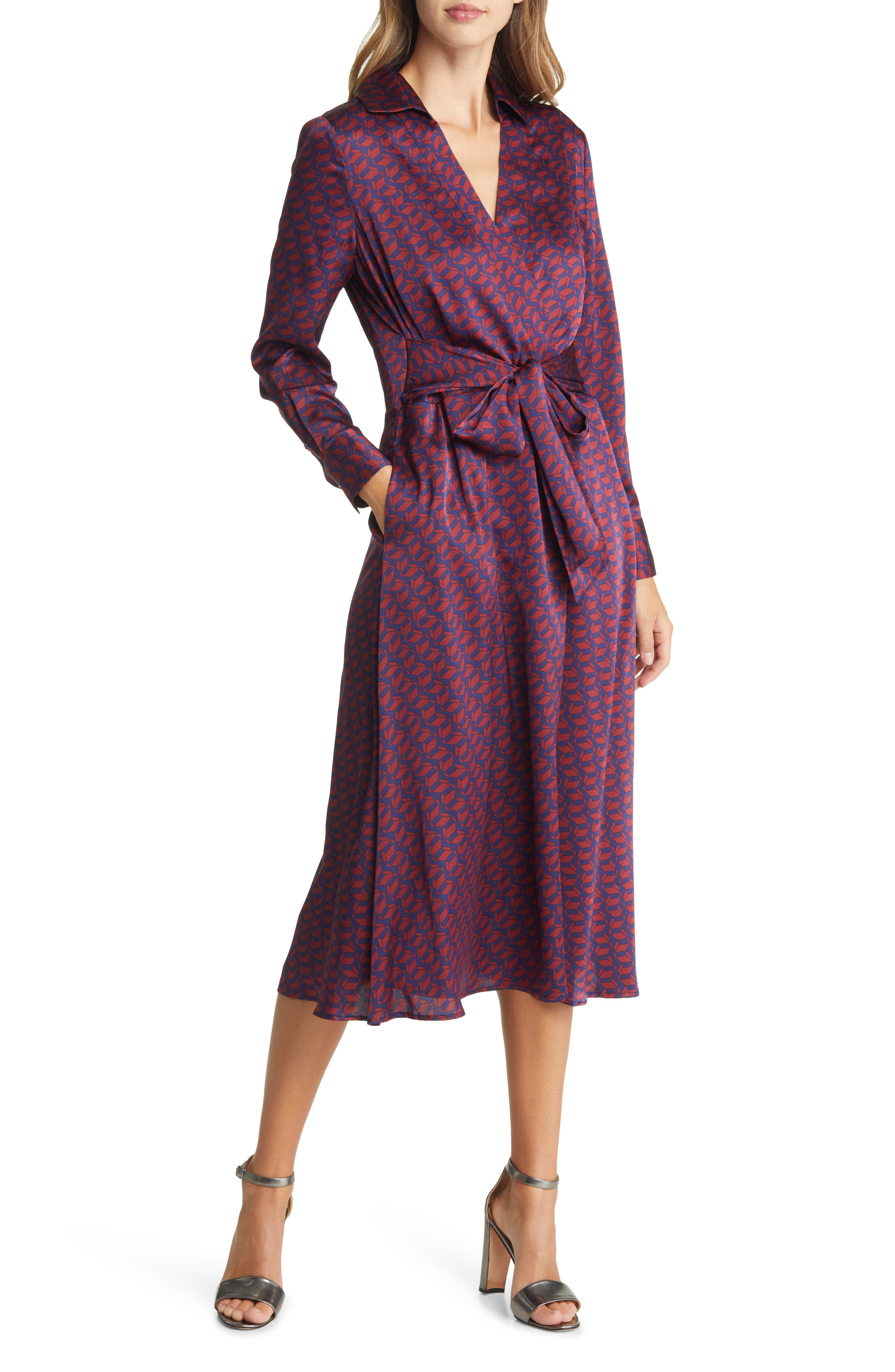 geo pocket shirtdress