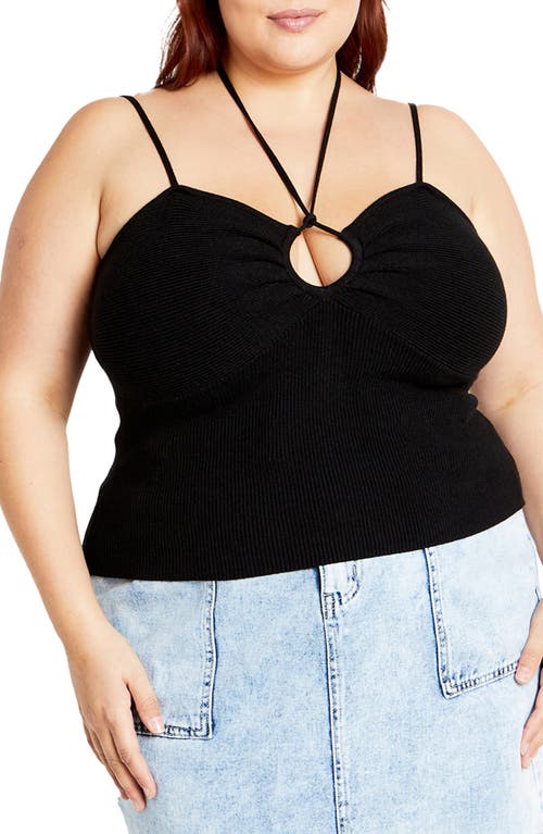 Shop City Chic Rib Knit Tank Top In Black