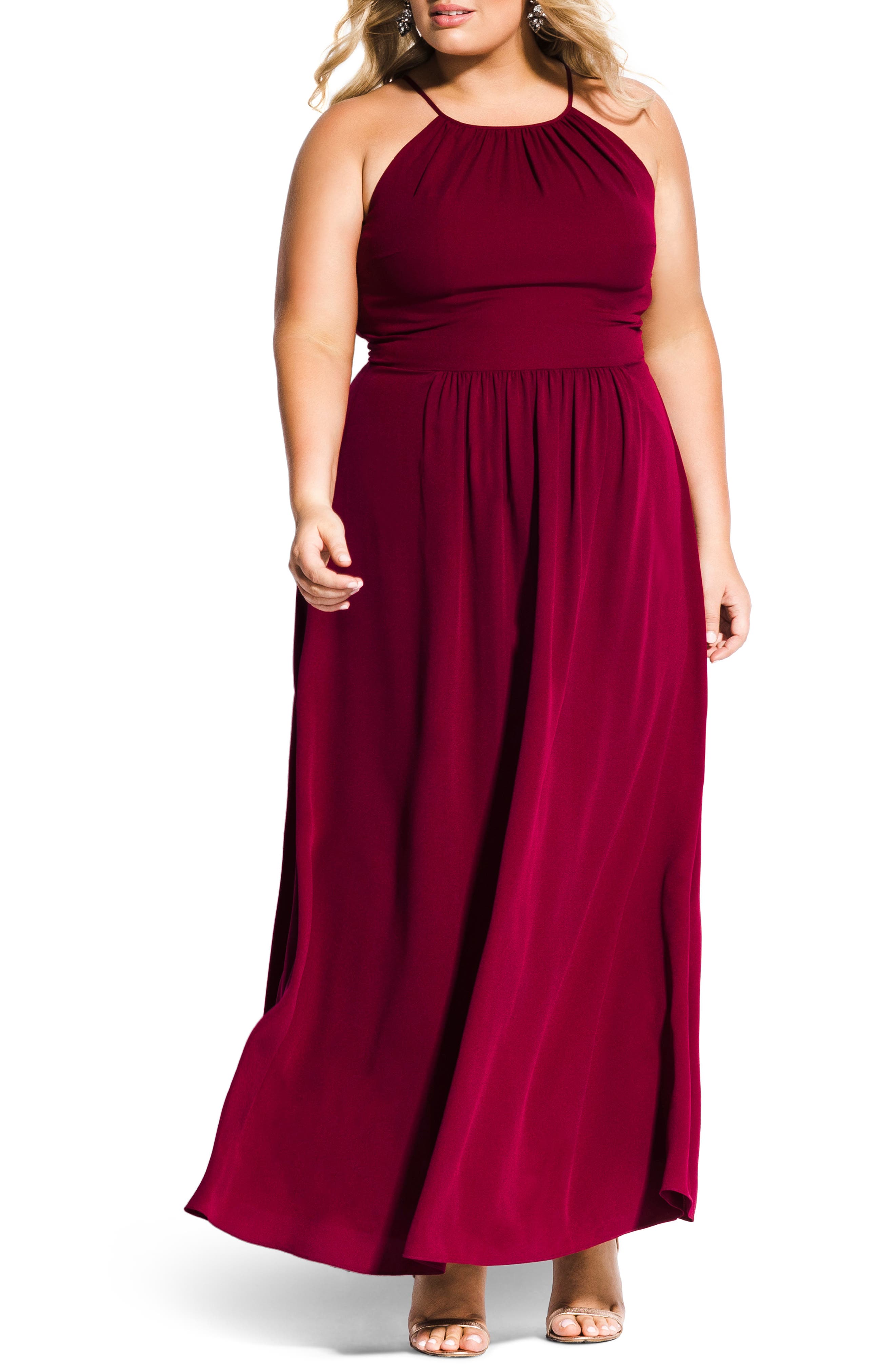 Plus Size City Chic Devotion Maxi Dress, Red