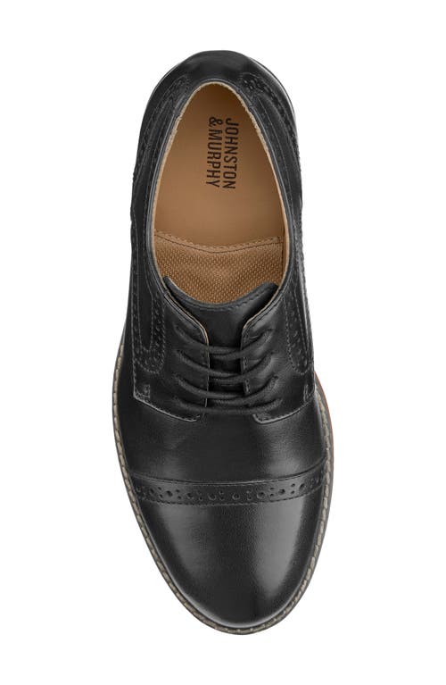 Shop Johnston & Murphy Kids' Conard Cap Toe Derby In Black Fg Leather