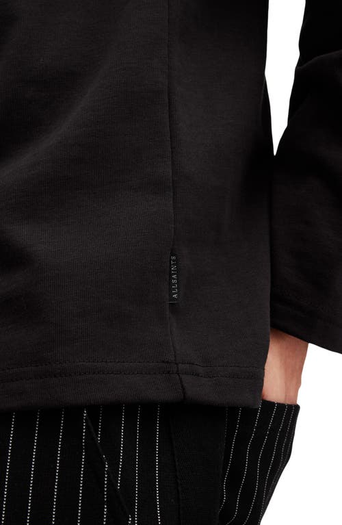 Allsaints Nero Mock Neck Relaxed Fit Sweatshirt In Jet Black