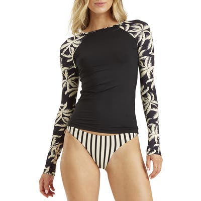 Billabong Palm Side Long Sleeve Rashguard, Black
