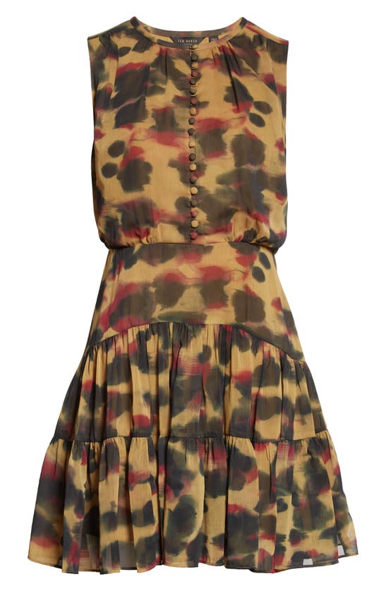 Shop Ted Baker London Elvinia Abstract Animal Print Georgette Dress In Brown