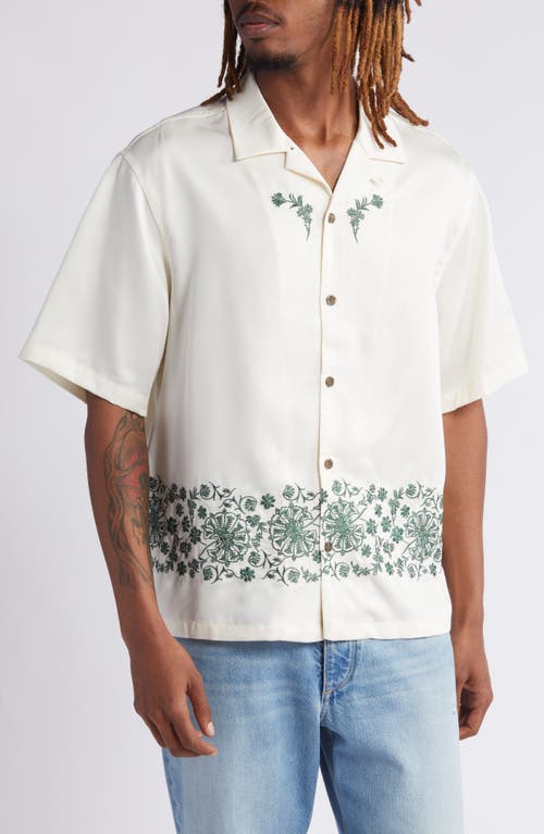 Remi Embroidered Camp Shirt in White