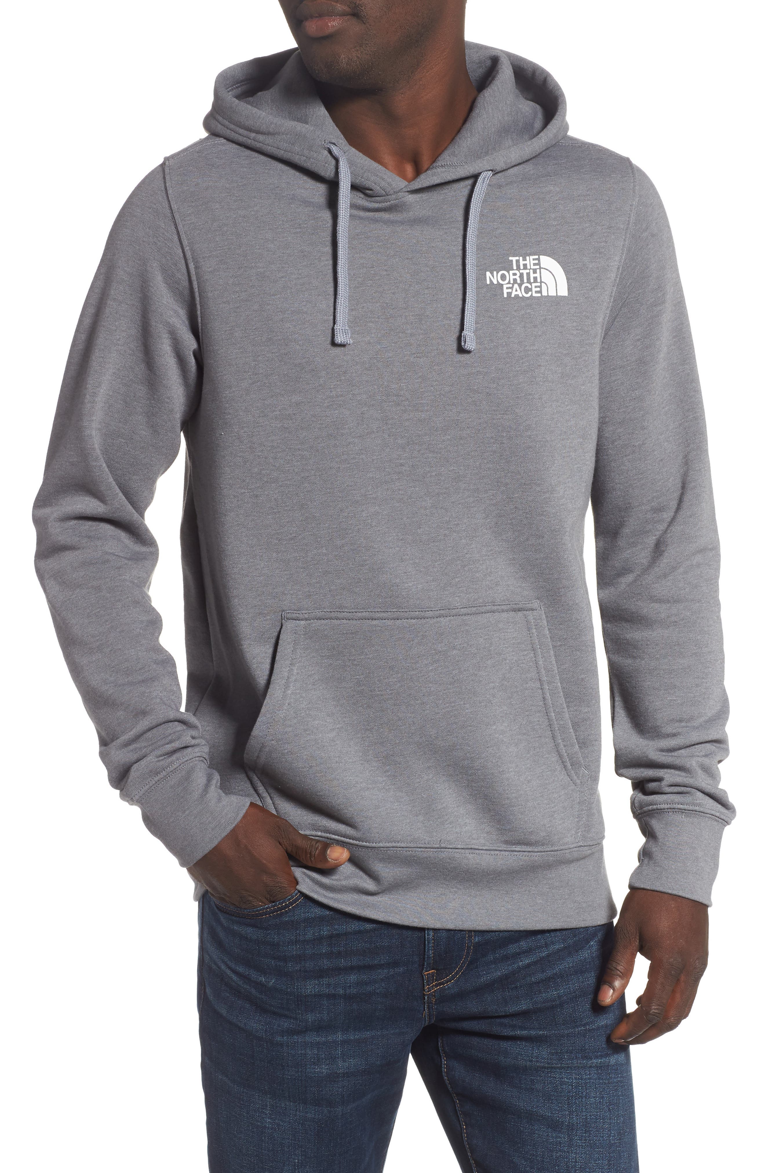 THE NORTH FACE Red Box Hoodie, Main, color, TNF MEDIUM GREY HEATHER/ RED