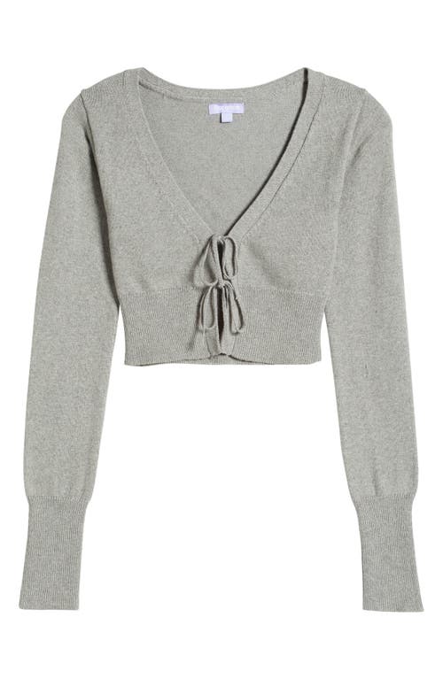 Shop Florence By Mills Tie Front Crop Cardigan In Heather Grey