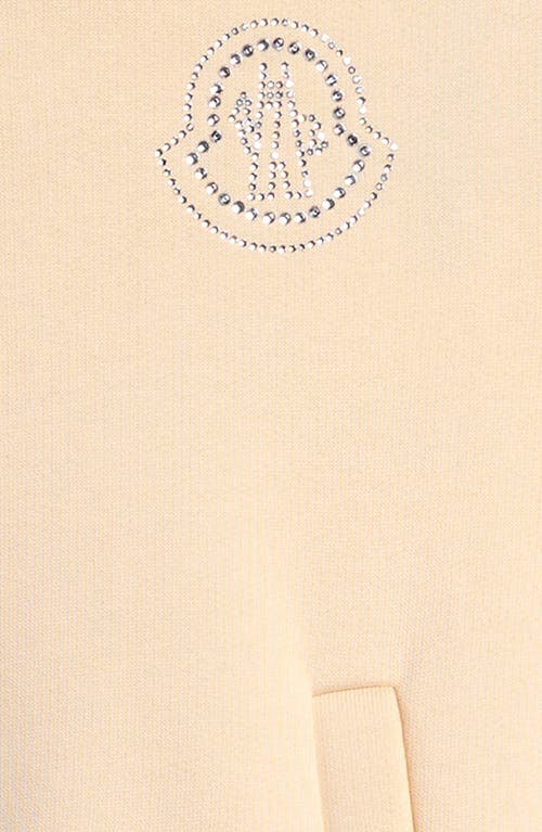 Moncler Kids' Logo Hooded Cotton Sweatshirt Dress In Ivory