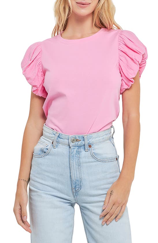 English Factory Puff Sleeve Shirt In Pink