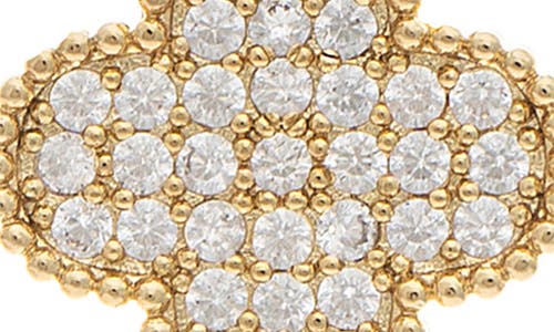 Rivka Friedman Pavé Cubic Zirconia Clover Stud Earrings In 18k Gold Clad