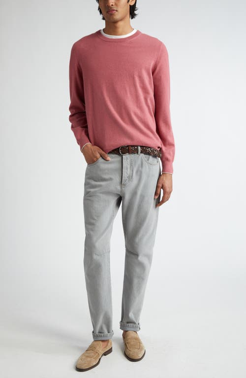 Shop Brunello Cucinelli Cashmere Sweater In Lampone/nebbia