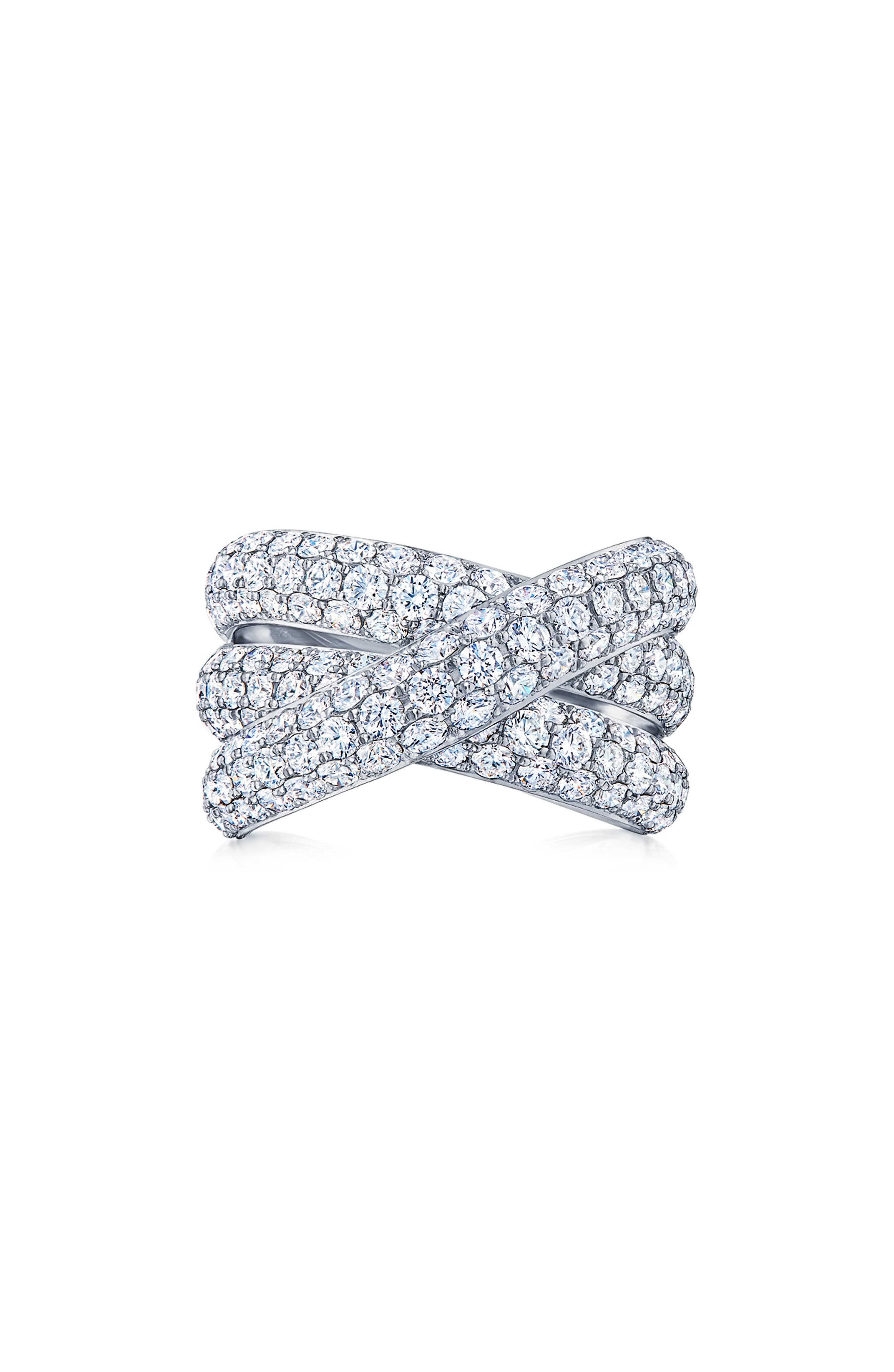 diamond crossover band ring