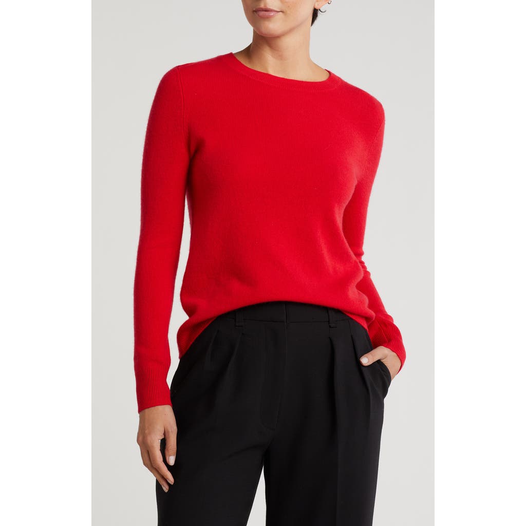 Nordstrom Crewneck Cashmere Sweater In Red Chinoise