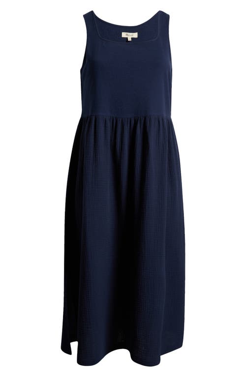 Shop Madewell Knit Tank Midi Dress In Dark Nightfall