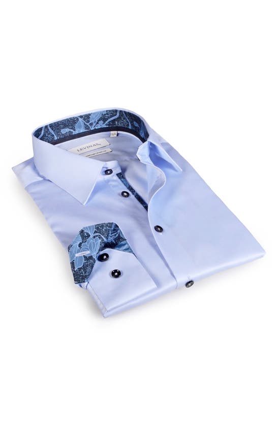 Levinas Contemporary Fit Modern Business Dress Shirt In Lt. Blue