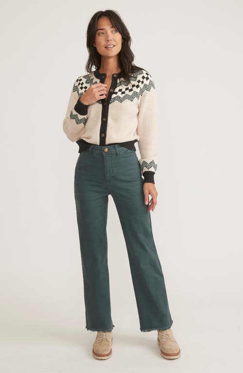 Shop Marine Layer Bridget Raw Edge Pants In Green Gables