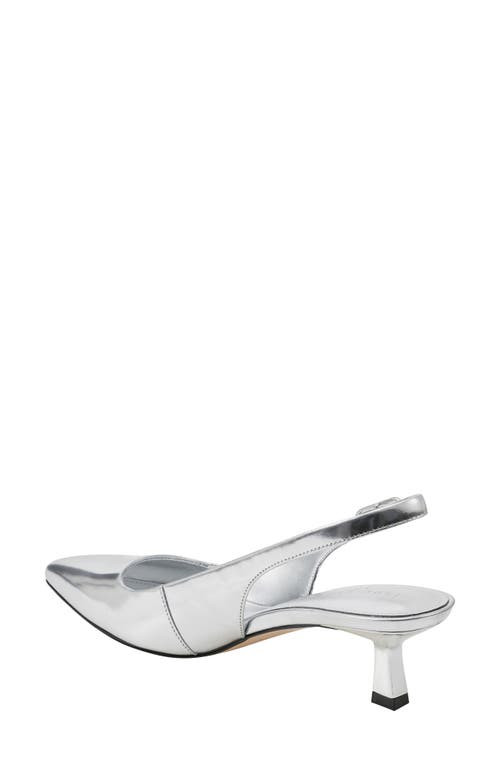 Shop Marc Fisher Ltd Kory Pointed Toe Kitten Heel Pump In Silver