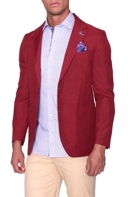 Tailorbyrd Modern Fit Tonal Melange Sportcoat In Red