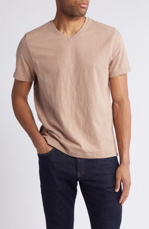 V-Neck Organic Cotton T-Shirt in Balsa