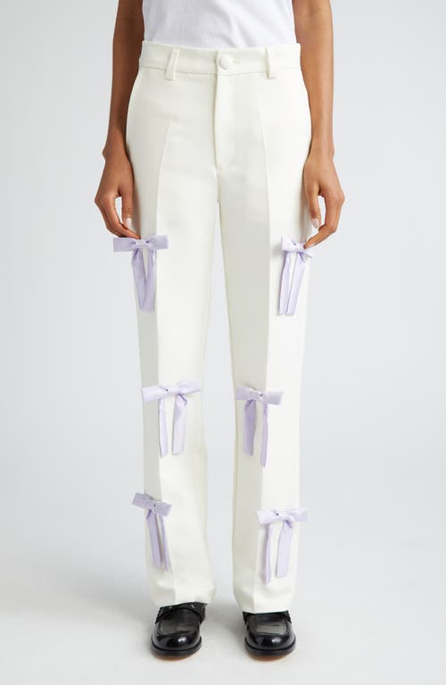 Gender Inclusive Willie Bow Pants in Ivory/Lavender