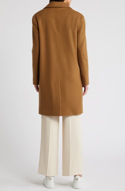 Shop Fleurette Jones Pickstitch Detail Wool Coat In Vicuna