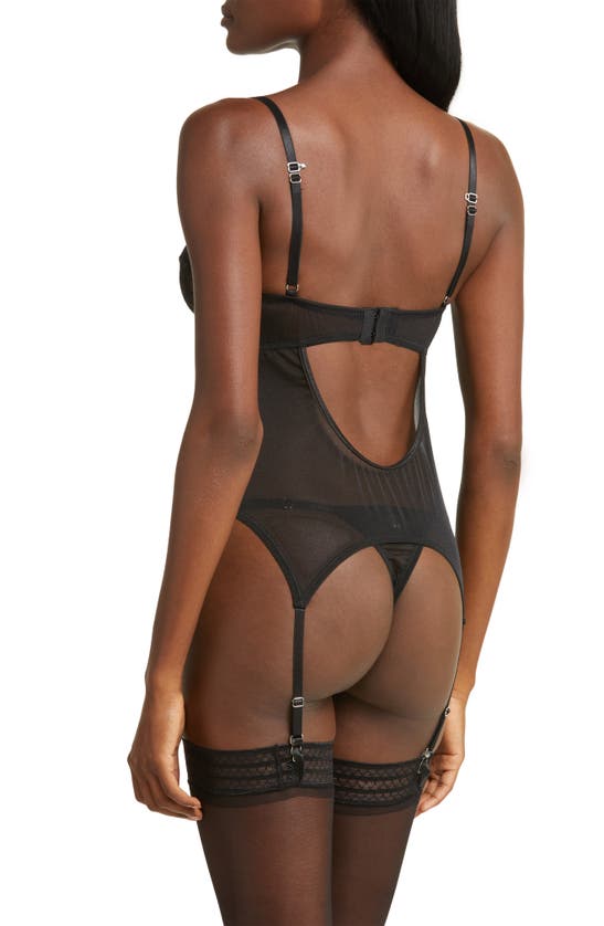 COQUETTE COQUETTE LACE UNDERWIRE BUSTIER, GARTER & THONG SET