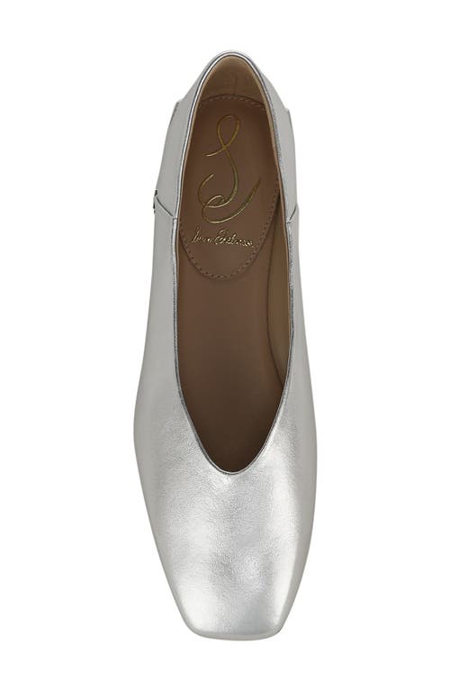 Shop Sam Edelman Kasey Square Toe Pump In Soft Silver