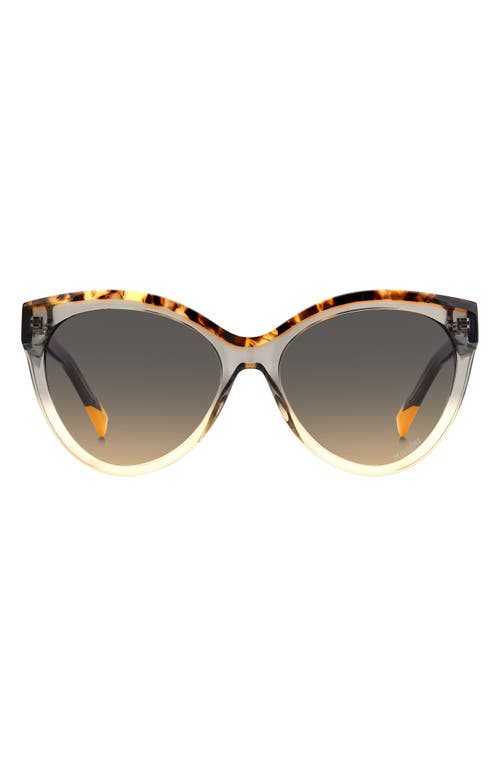 57mm Gradient Cat Eye Sunglasses in Grey Ochre/Brown Ochre