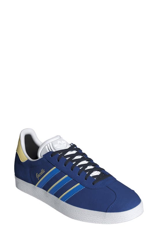 Shop Adidas Originals Gazelle Sneaker In Royal Blue/ Blue/ Yellow