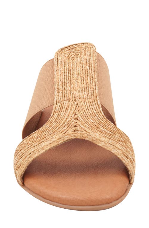 Andre Assous Noor Raffia Slide Sandal In Beige/beige