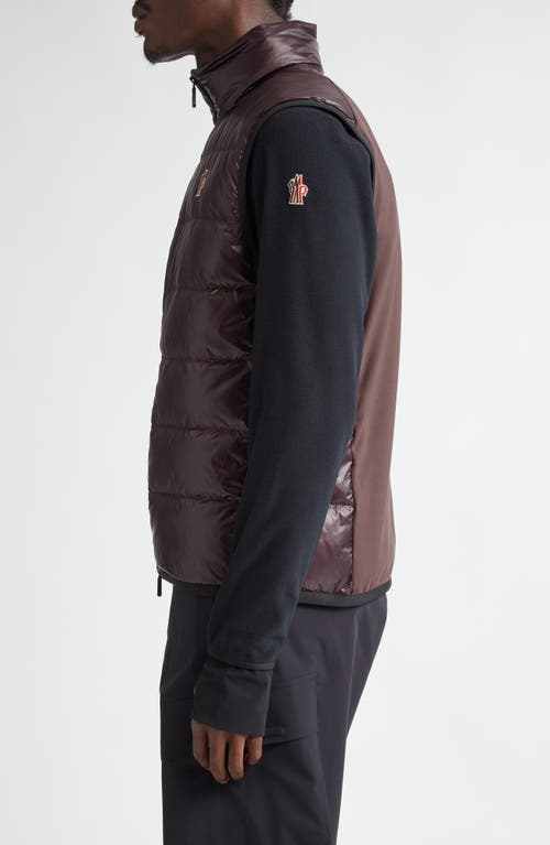 Shop Moncler Day-namic Quilted Down & Knit Vest In Dark Red