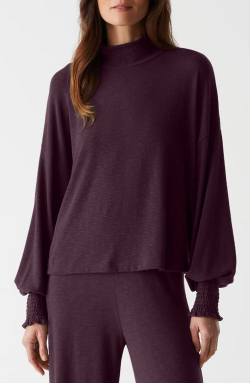 Michael Stars Lila Mock Neck Knit Top in Beetroot 