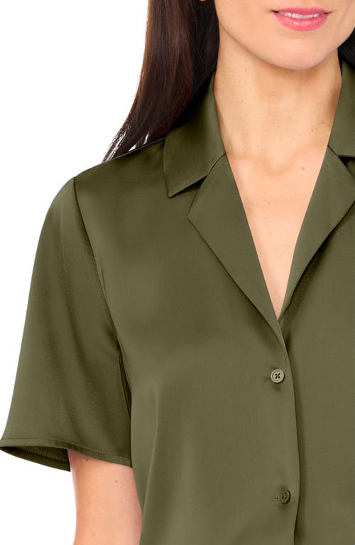 Shop Halogenr Halogen(r) Short Sleeve Button-up Camp Shirt In Olive Moss Green