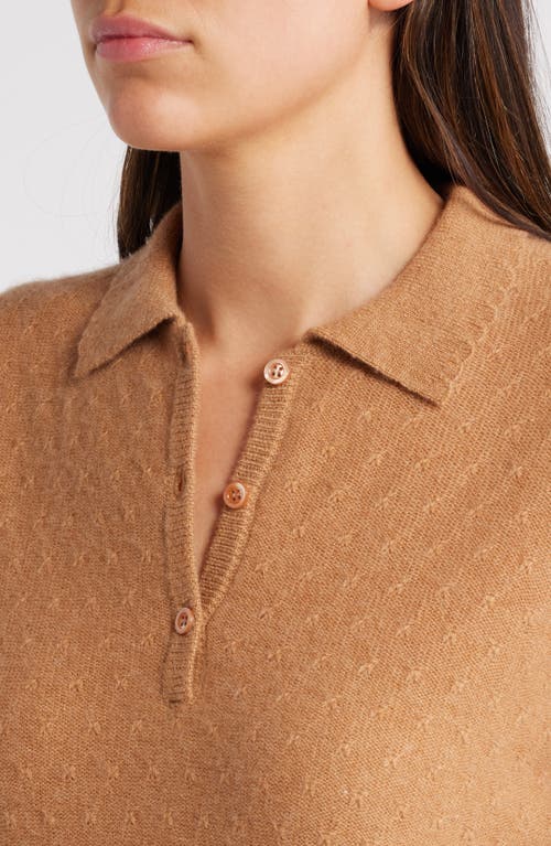 Shop Frame Cashmere Polo Sweater In Camel