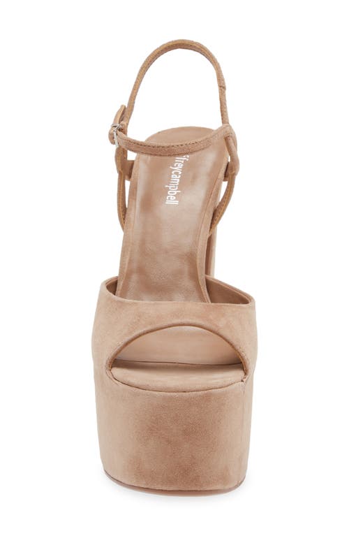 Jeffrey Campbell Ever Last Ankle Strap Platform Sandal In Beige Suede