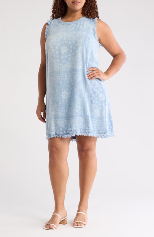 Shop T Tahari Fringe Sleeveless Dress In Bandana Print
