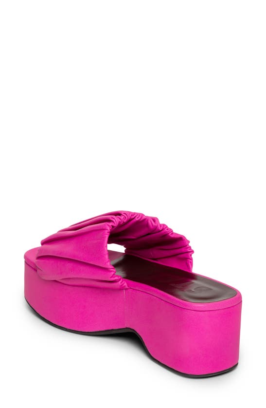 Staud Nina Ruched Platform Sandal In Bougainvillea