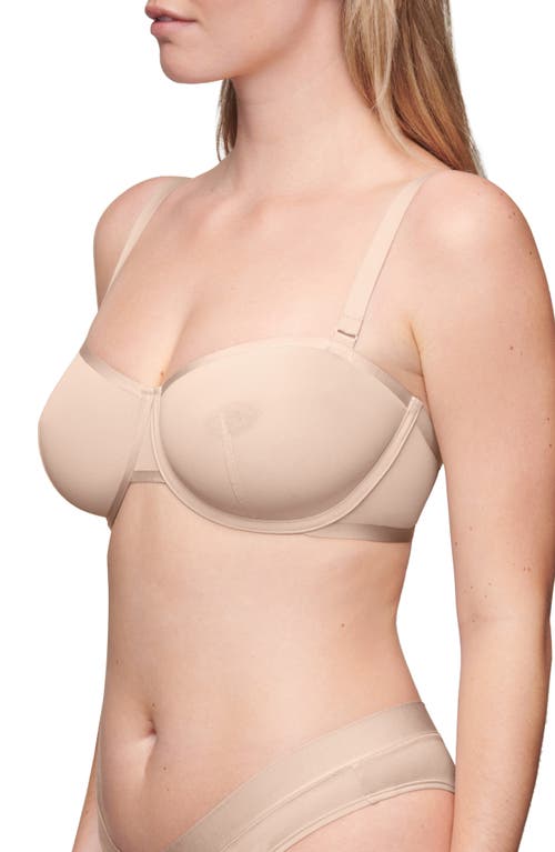 Shop Cuup The Balconette Mesh Underwire Bra In Sand