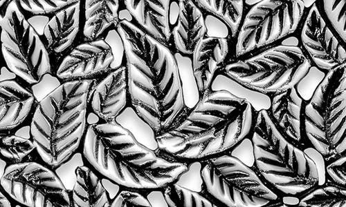 Samuel B. Sterling Silver Round Leaf Motif Pendant In Silver