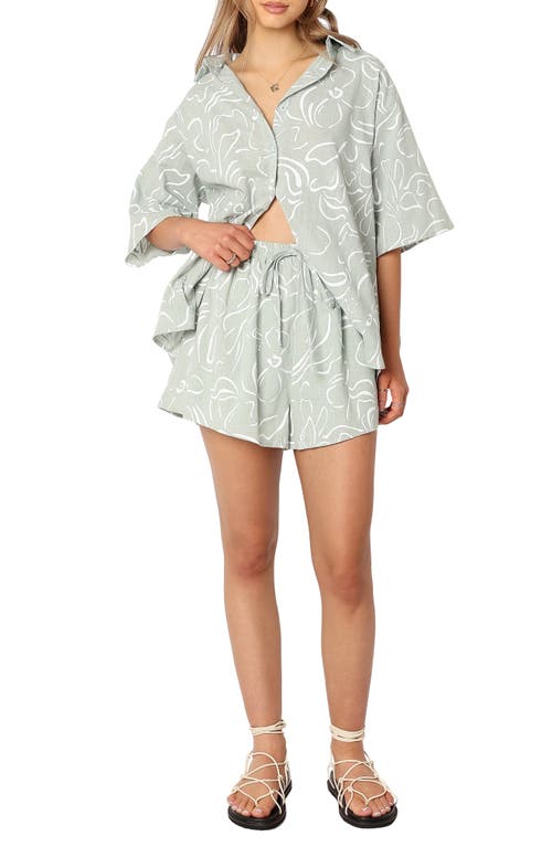 Petal & Pup Fiorelli Button-Up Shirt & Shorts in Sage at Nordstrom, Size X-Large
