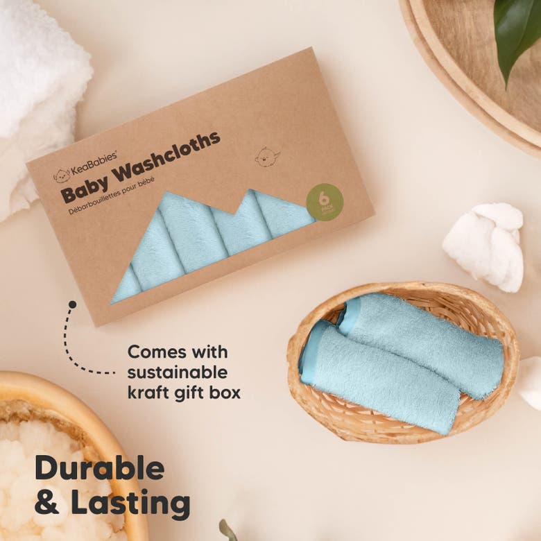 Shop Keababies Deluxe Baby Washcloths In Bravo Blue