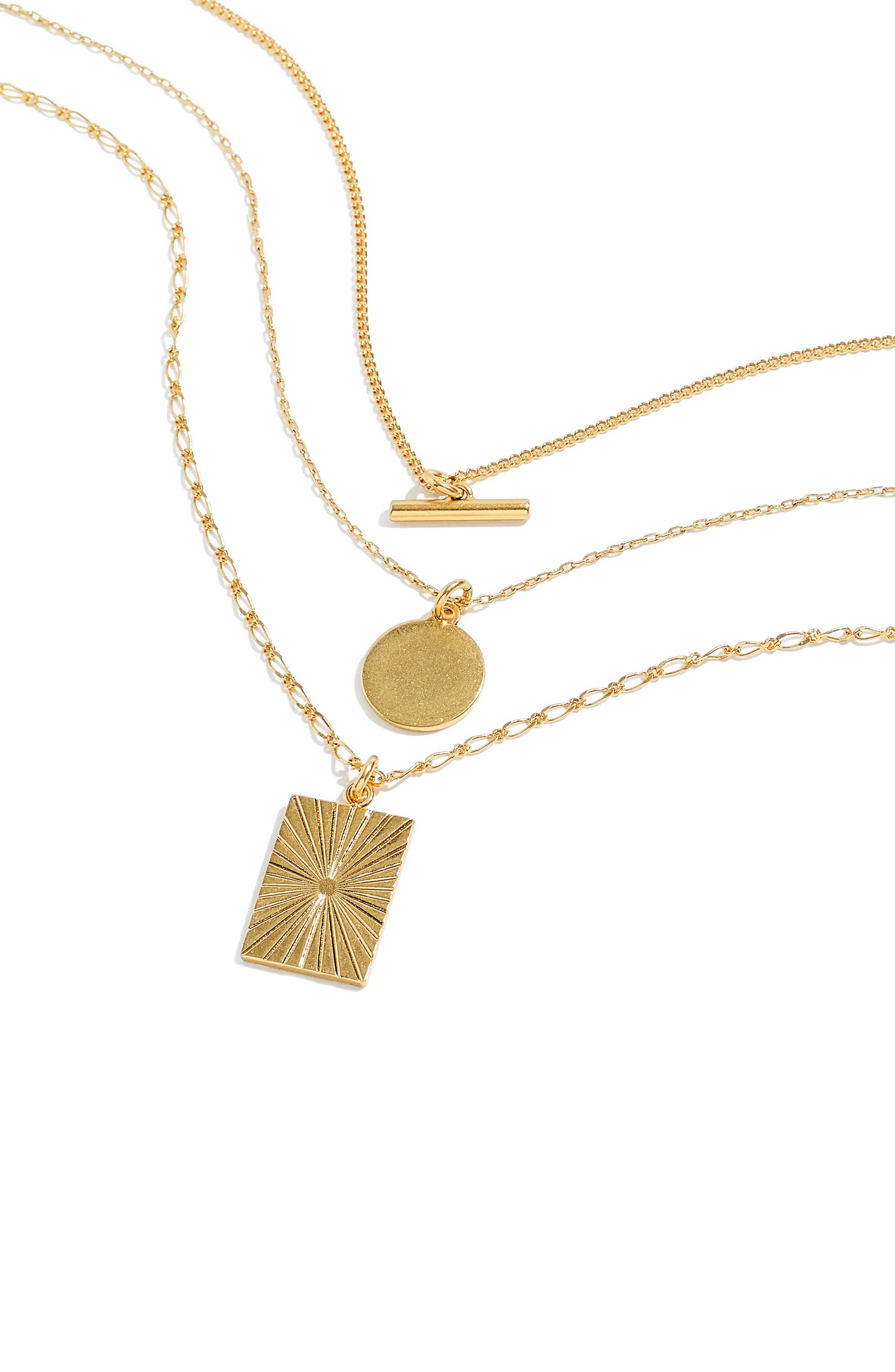 Two Madewell Gold Tone Layering Necklaces