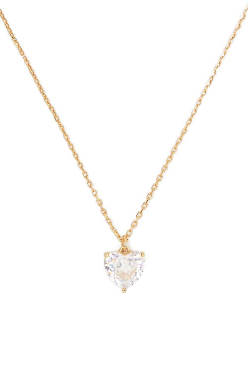 Shop Kate Spade New York My Love Birthstone Heart Pendant Necklace In Clear/gold