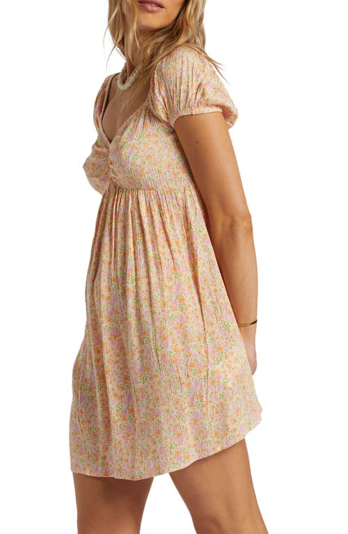 Shop Billabong Heart Song Floral Babydoll Minidress In Pink Dream