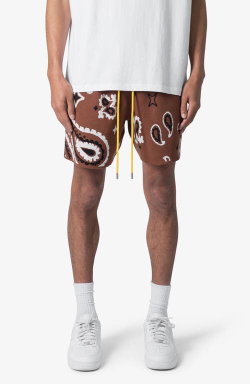 Mnml Paisley Jacquard Knit Shorts In Brown