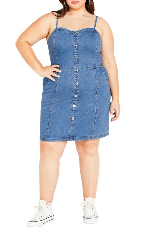 City Chic Ashlynn Sleeveless Denim Dress at