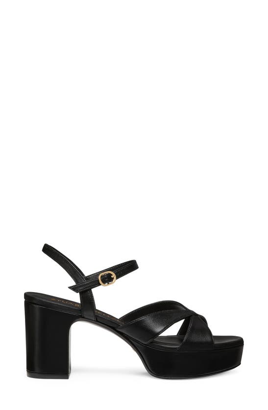 Shop Stuart Weitzman Carmen Midi Platform Sandal In Black